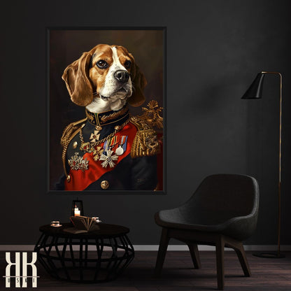 Beagle Dog Royal Portrait Dressed as Royalty