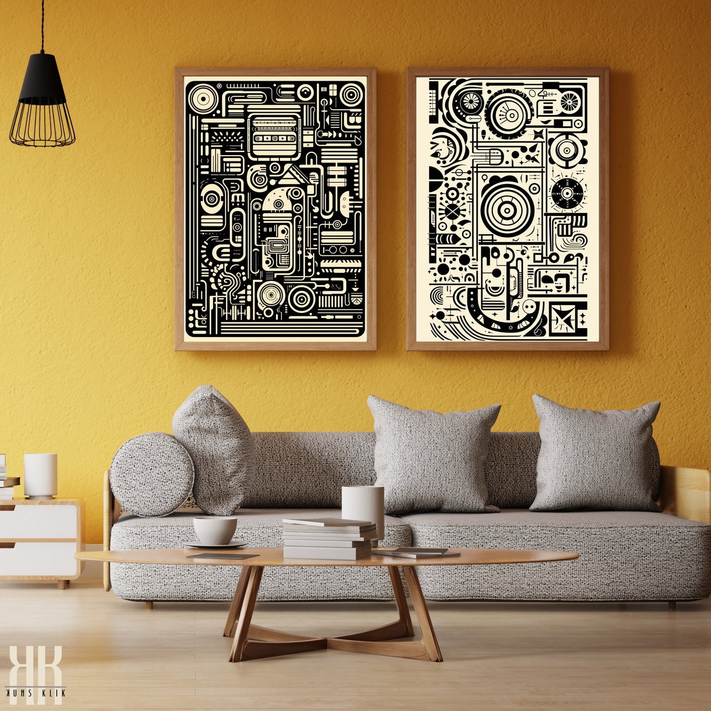 Modern Abstract Circuitry Pattern Art - 5