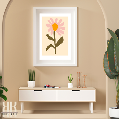 Contemporary Botanical Flat Floral Wall Art - 5