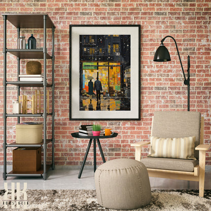 Romantic Couple Urban Cityscape Wall Art - 4