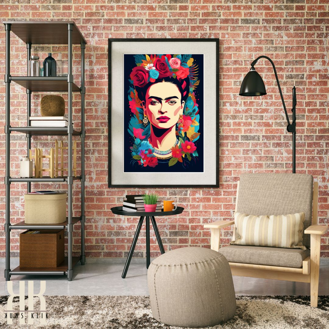 Frida and Florals Wall Art Poster