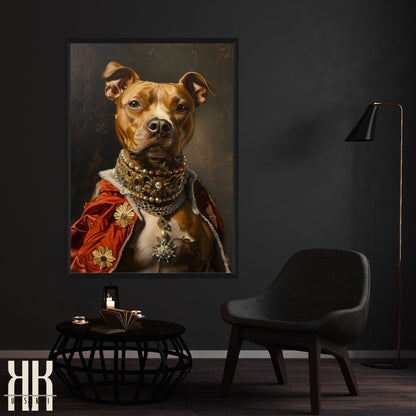 Staffie Dog Royal Portrait Dressed as King