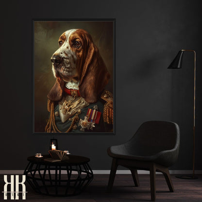 Basset Hound Dog Royal Portrait Dressed as Royalty