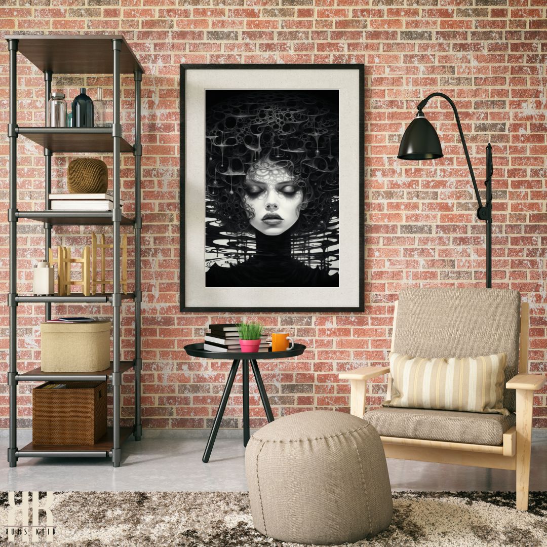 Futuristic Female Portrait Wall Art