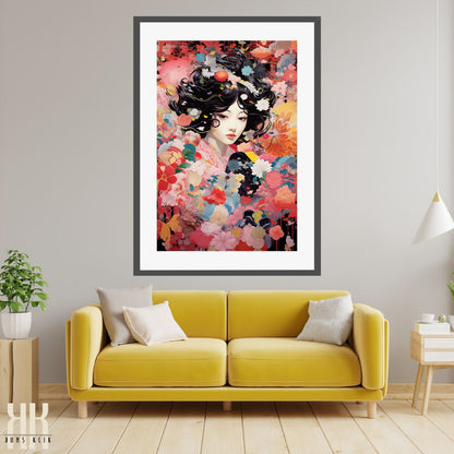 Japanese Blossom Geisha Art Print