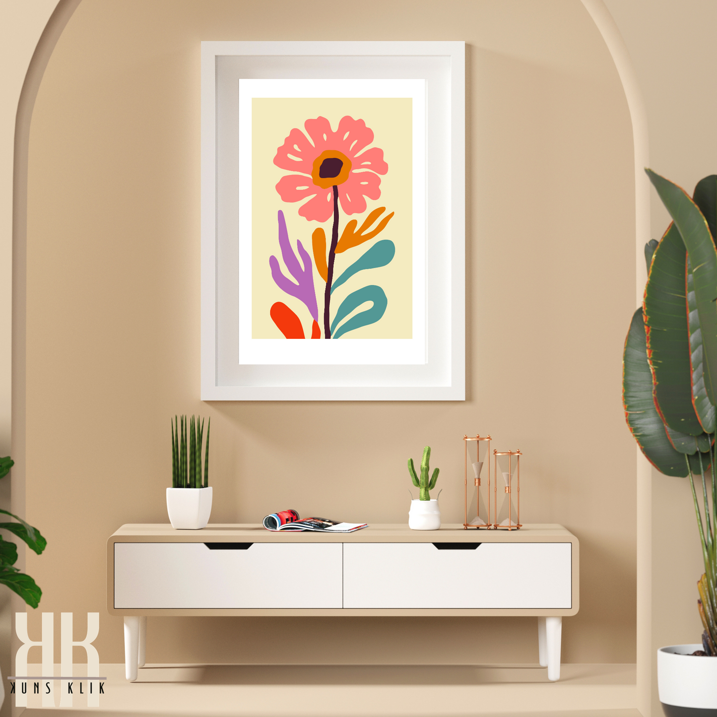 Contemporary Botanical Flat Floral Wall Art - 6