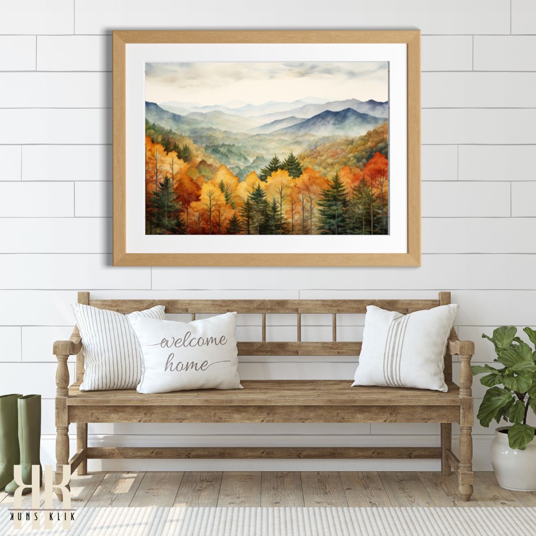 Fall Mountain Range Landscape Art