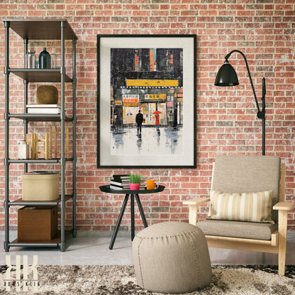 Romantic Couple Urban Cityscape Wall Art - 7