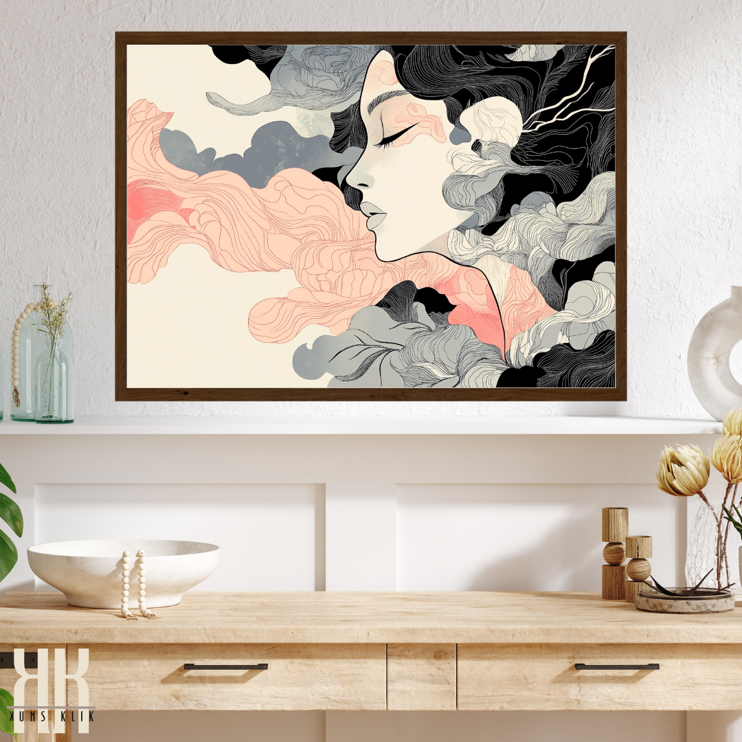 Feminine Mystical Portrait - Abstract Modern Wall Art Poster