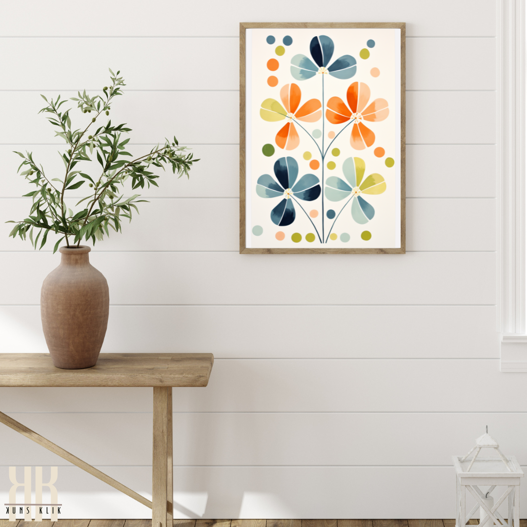 Simple Clean Minimalist Flower Print