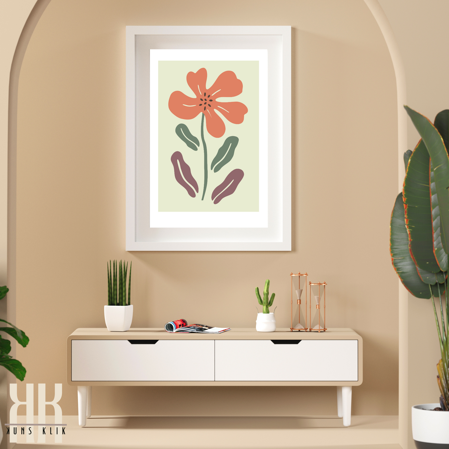 Contemporary Botanical Flat Floral Wall Art - 10