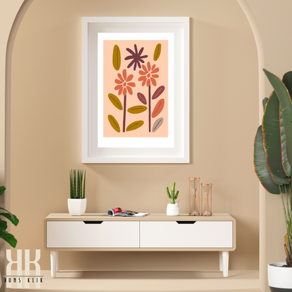 Contemporary Botanical Flat Floral Wall Art - 8