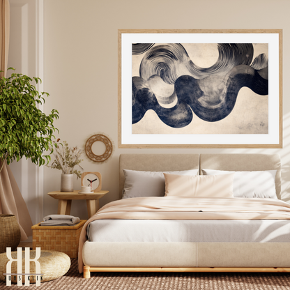 Organic Wave Pattern Wall Art – Modern Neutral Home Decor