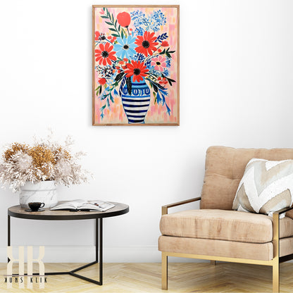 Vibrant Flower Bouquet Contemporary Wall Art - 8