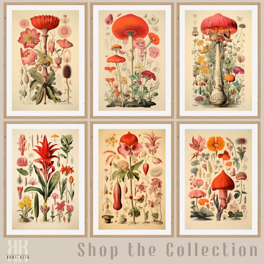 Vintage Mushroom Fungi Art Print