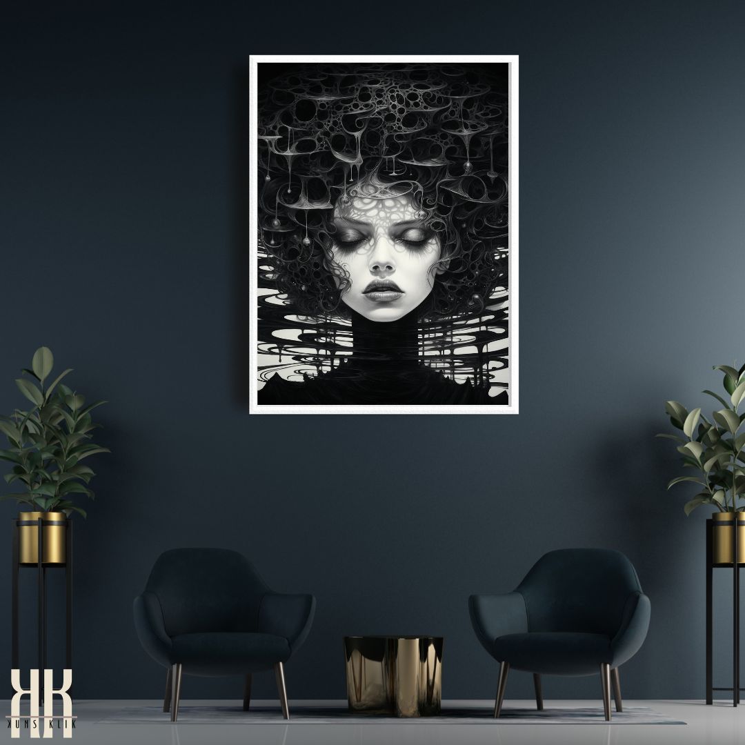 Futuristic Female Portrait Wall Art