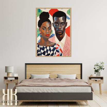 Culturally Inspired Bold Patterned Couple Portrait - 8