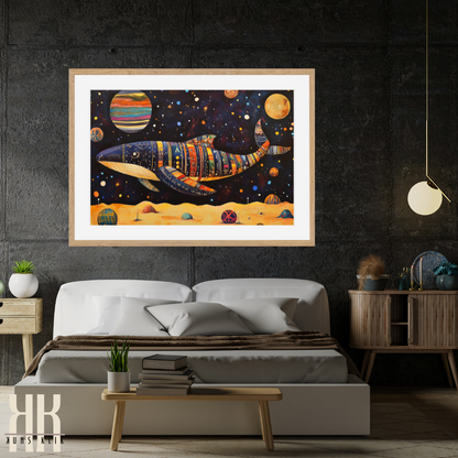 Ancient Egyptian Star Whale - Mythical Universe Art Poster