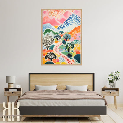 Modern Nature Art Print - Abstract Forest Scene