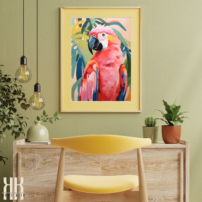 Bright Tropical Parrot Art Print