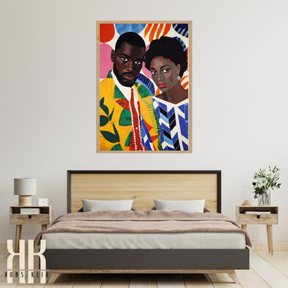 Culturally Inspired Bold Patterned Couple Portrait - 5