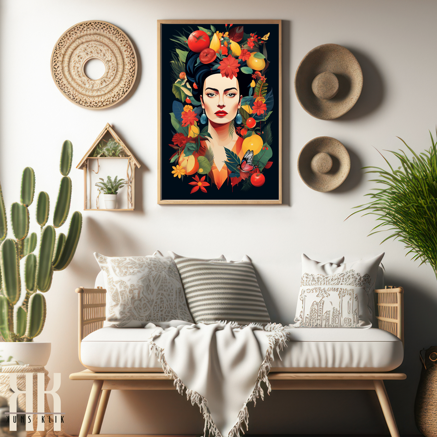 Frida Kahlo Bold Colourful Portrait Wall Art - 8