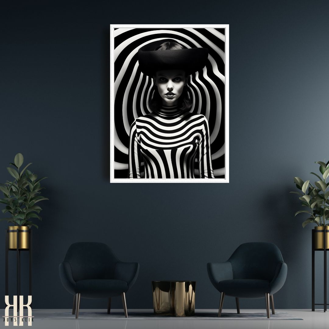 Psychedelic Trippy Surreal Monochromatic Wall Art