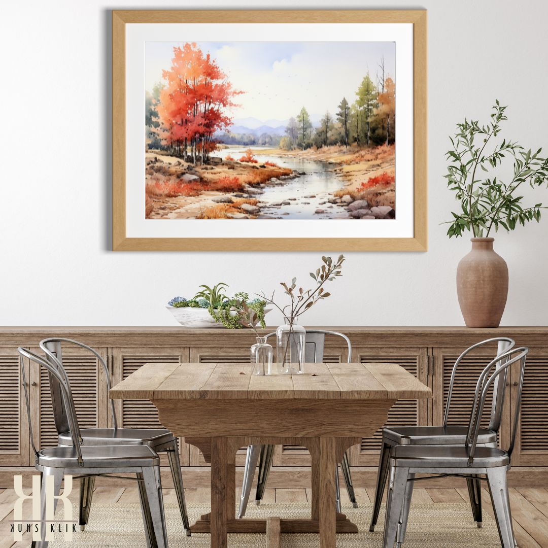 Watercolour Autumn Scene Wall Art