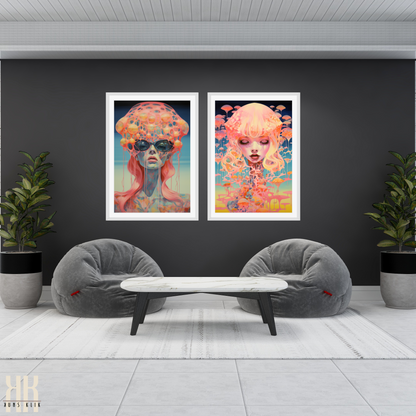 Surrealism Neon Trippy Wall Art