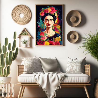 Frida Kahlo Bold Colourful Portrait Wall Art - 7