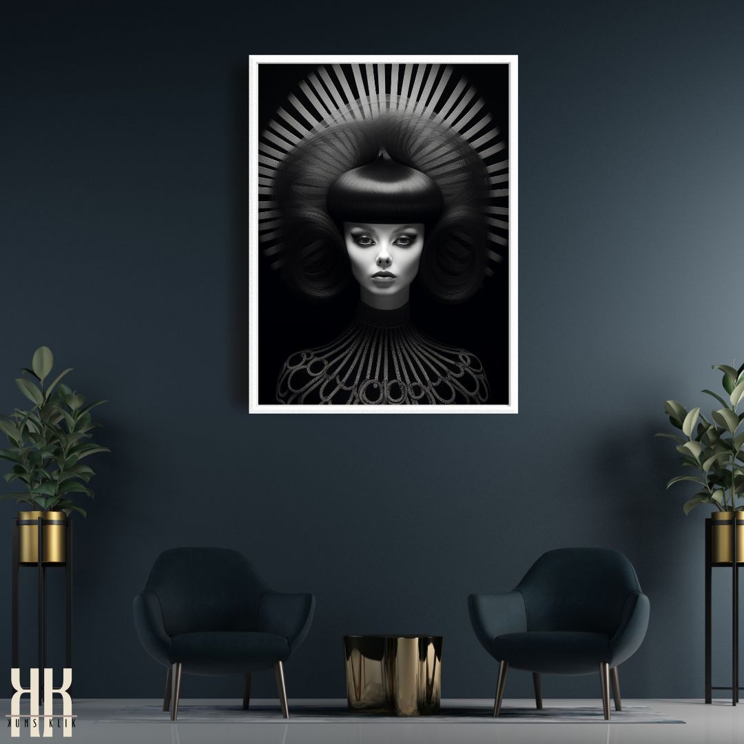 Dark Gothic Black and White Portrait Print