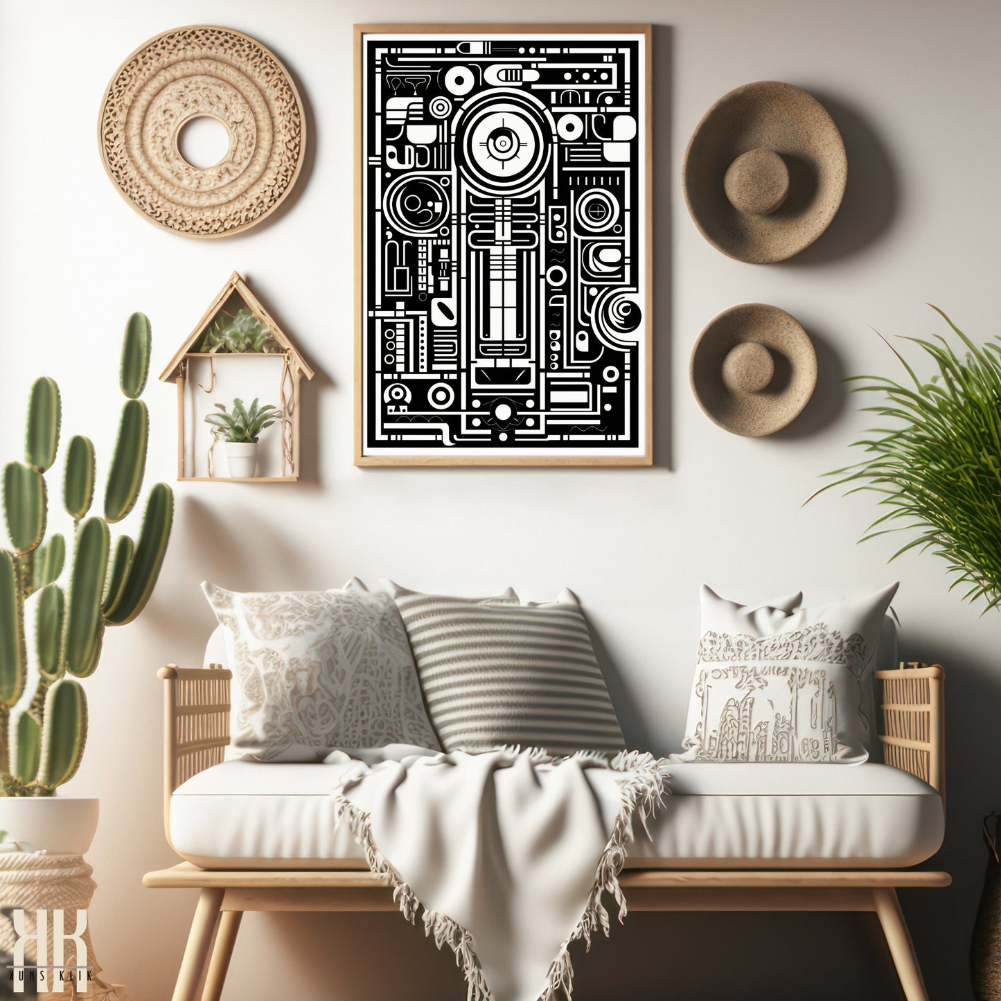 Modern Abstract Circuitry Pattern Art - 2