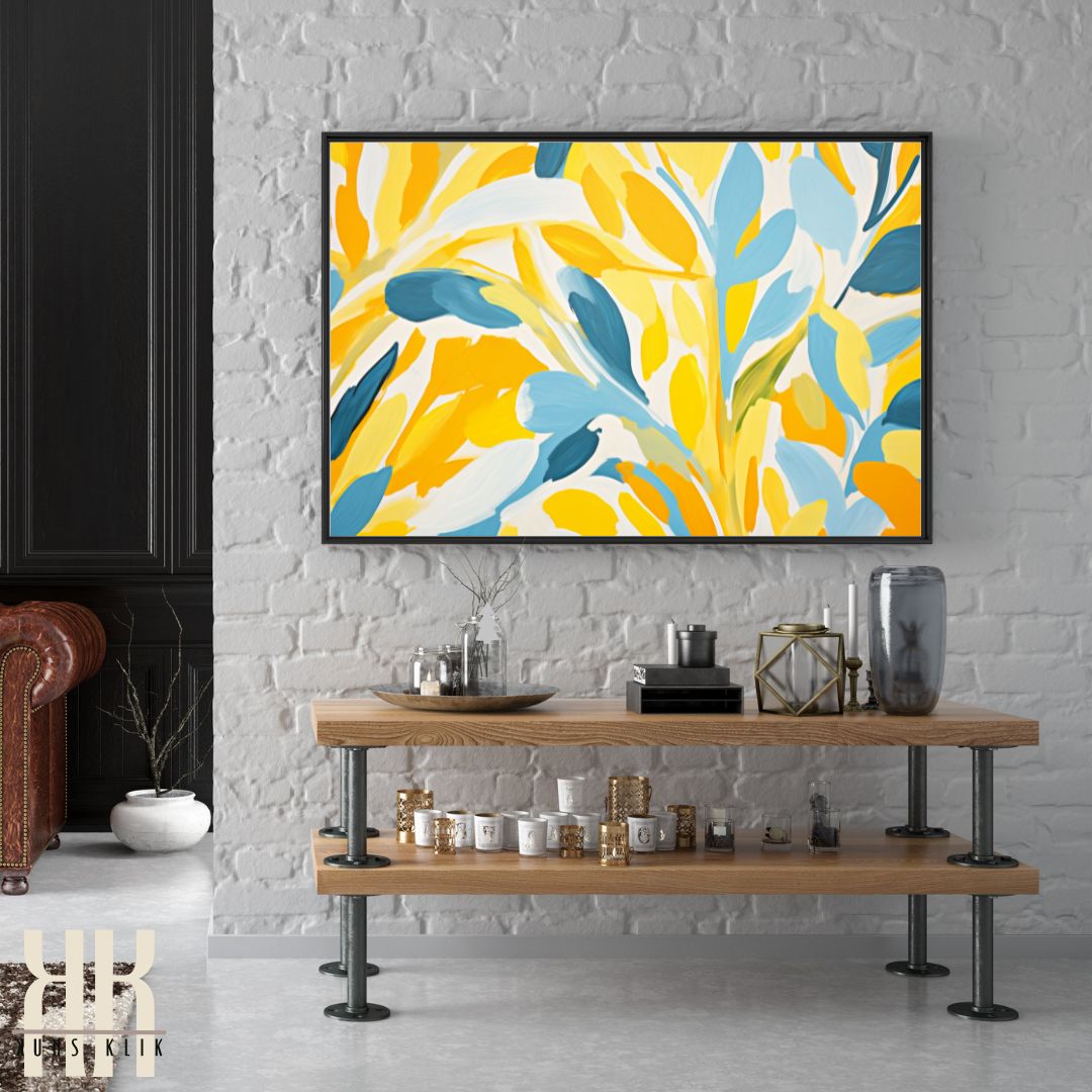 Bright Abstract Botanical Strokes Wall Art