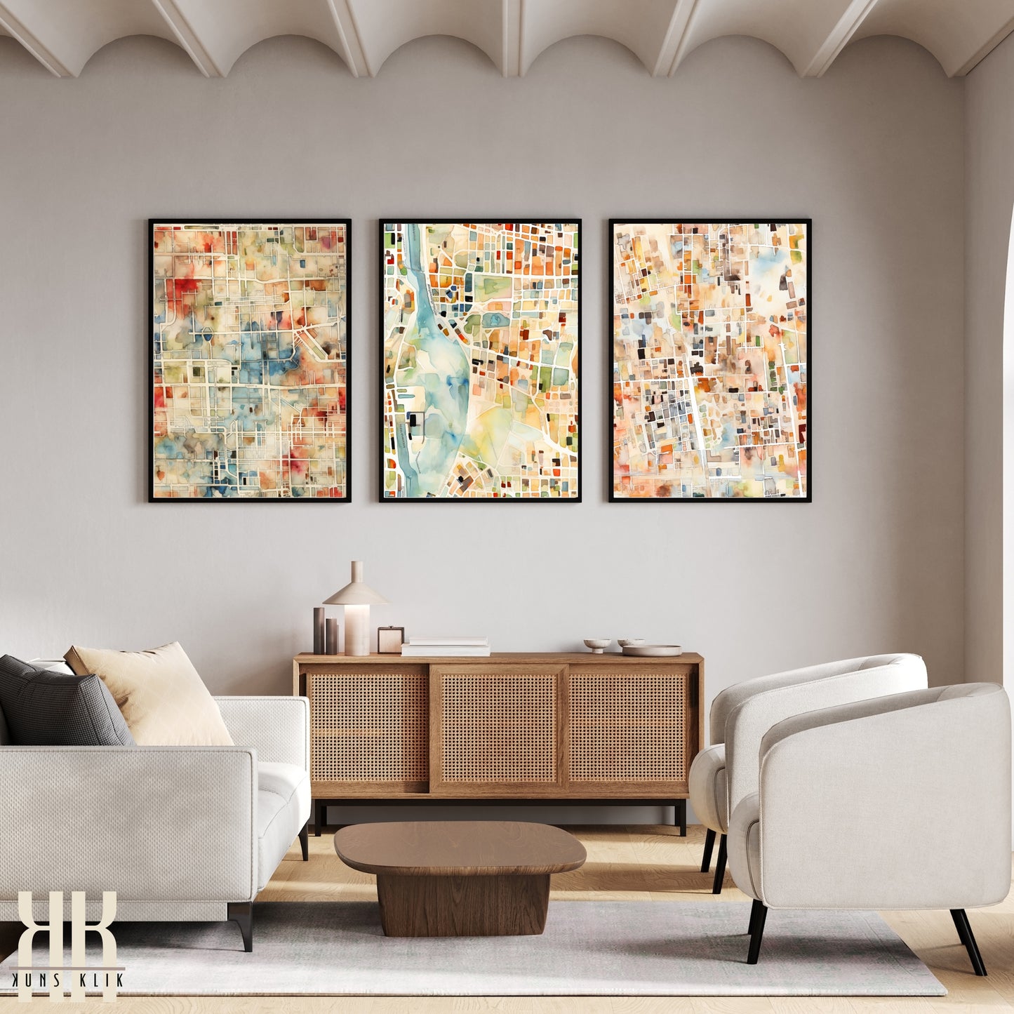 Abstract Cityscape Urban Map Art Print - 4