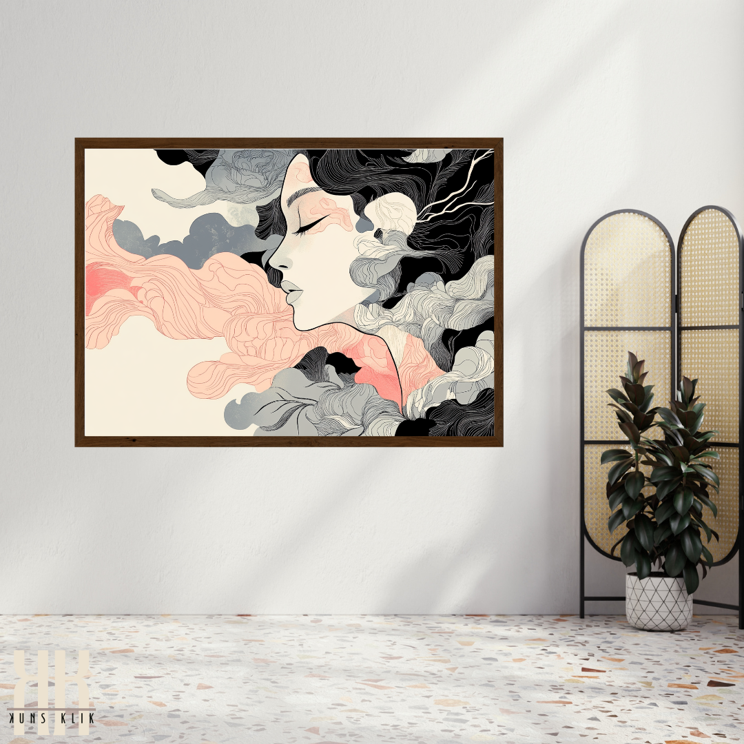 Feminine Mystical Portrait - Abstract Modern Wall Art Poster