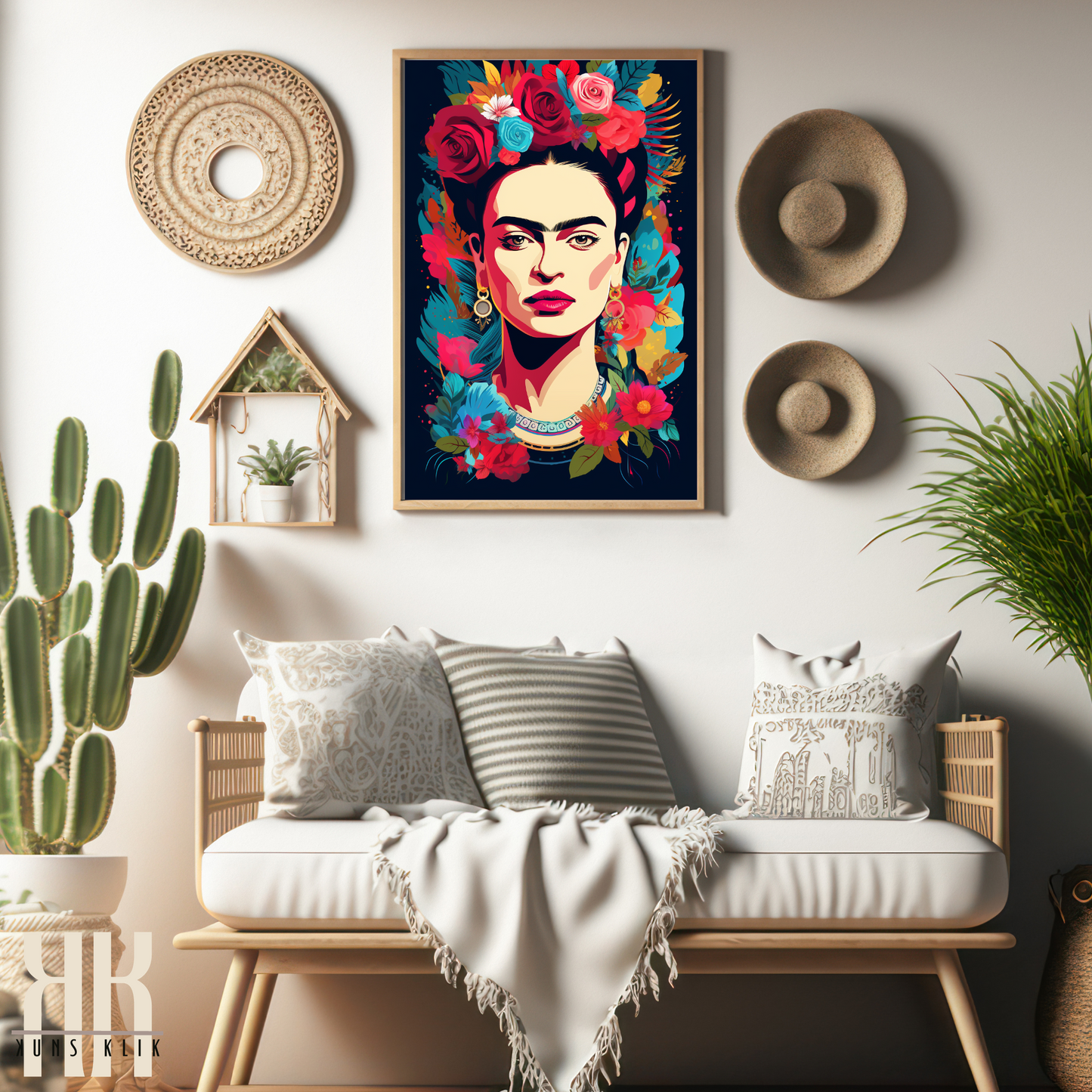 Frida Kahlo Bold Colourful Portrait Wall Art - 5