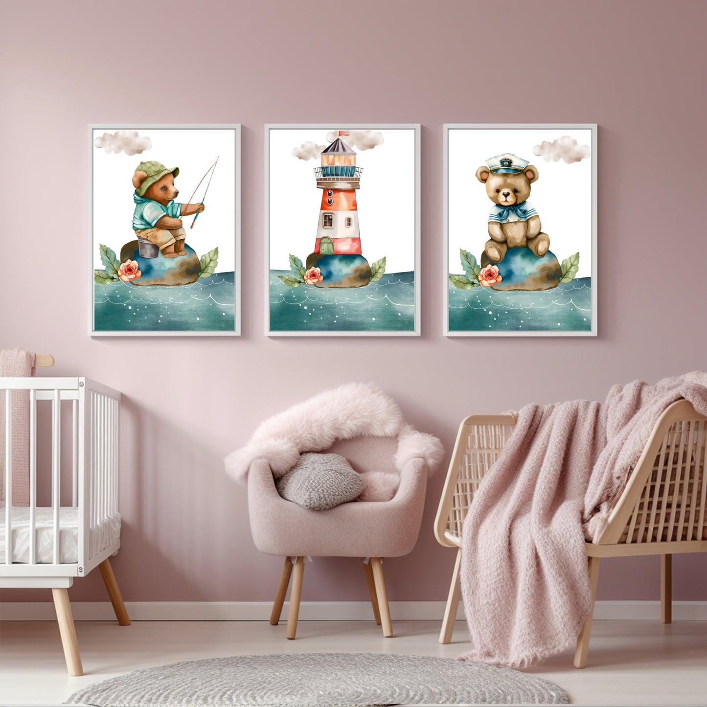 Watercolour Nursery Kids Art 3 Piece Set - 3