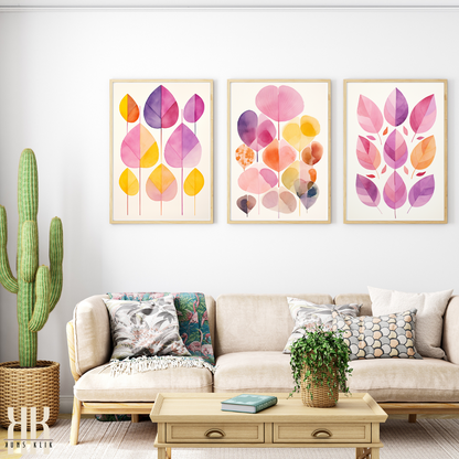 Stylish Botanical Art Print Watercolour Leaf Decor