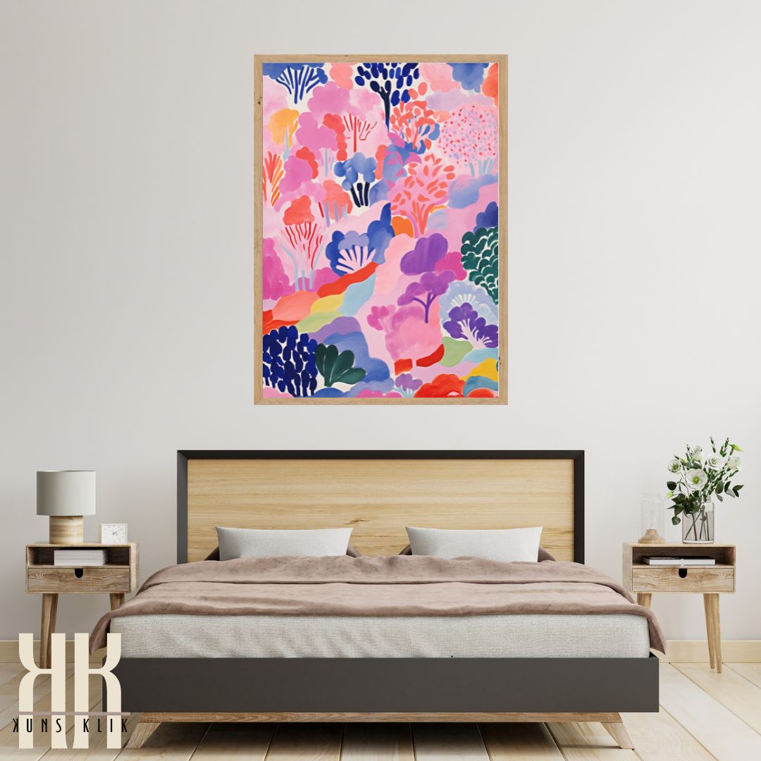 Matisse Style Art Print of Forest and Mountains