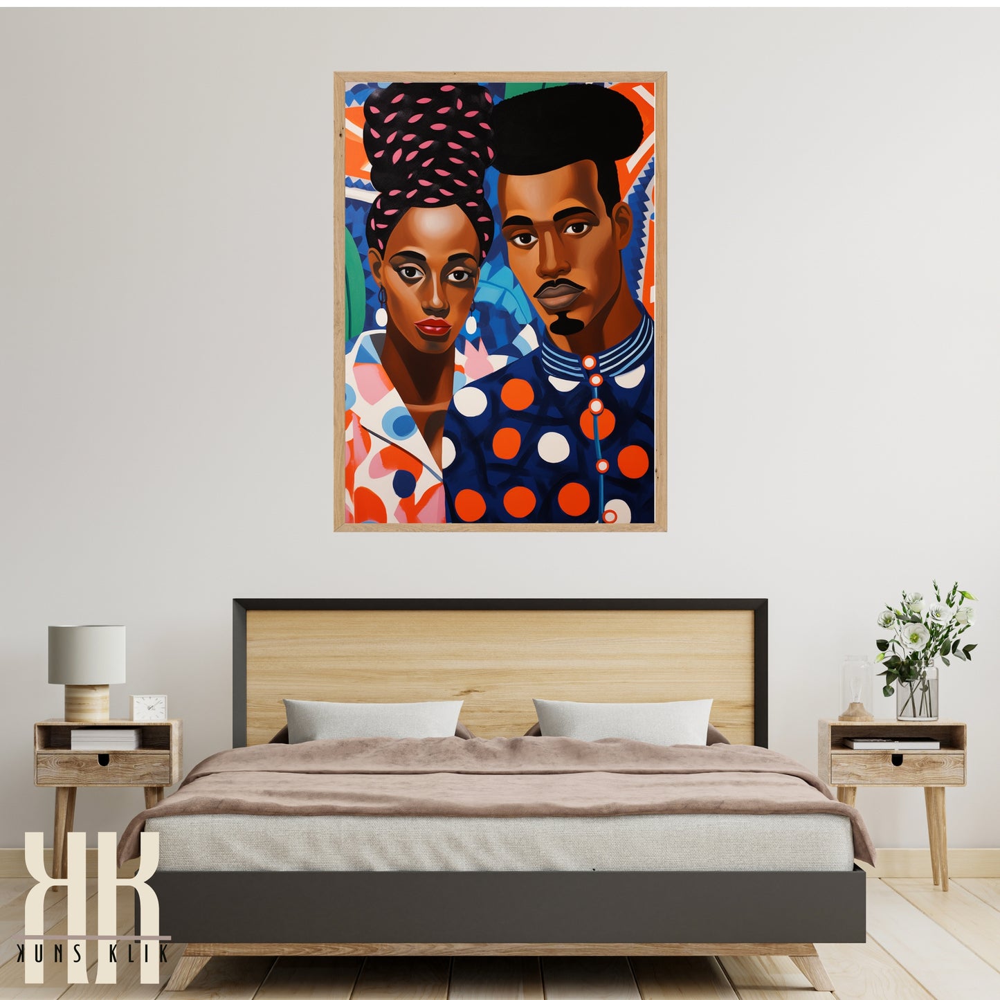 Culturally Inspired Bold Patterned Couple Portrait - 4