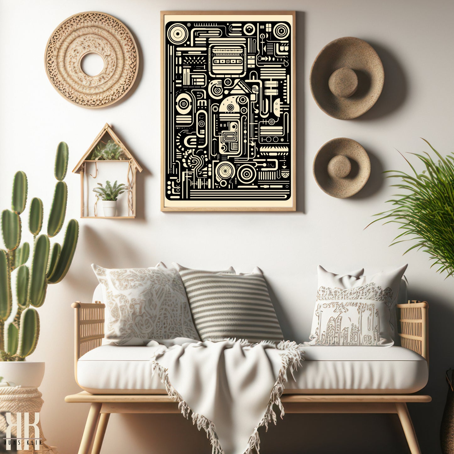 Modern Abstract Circuitry Pattern Art - 5