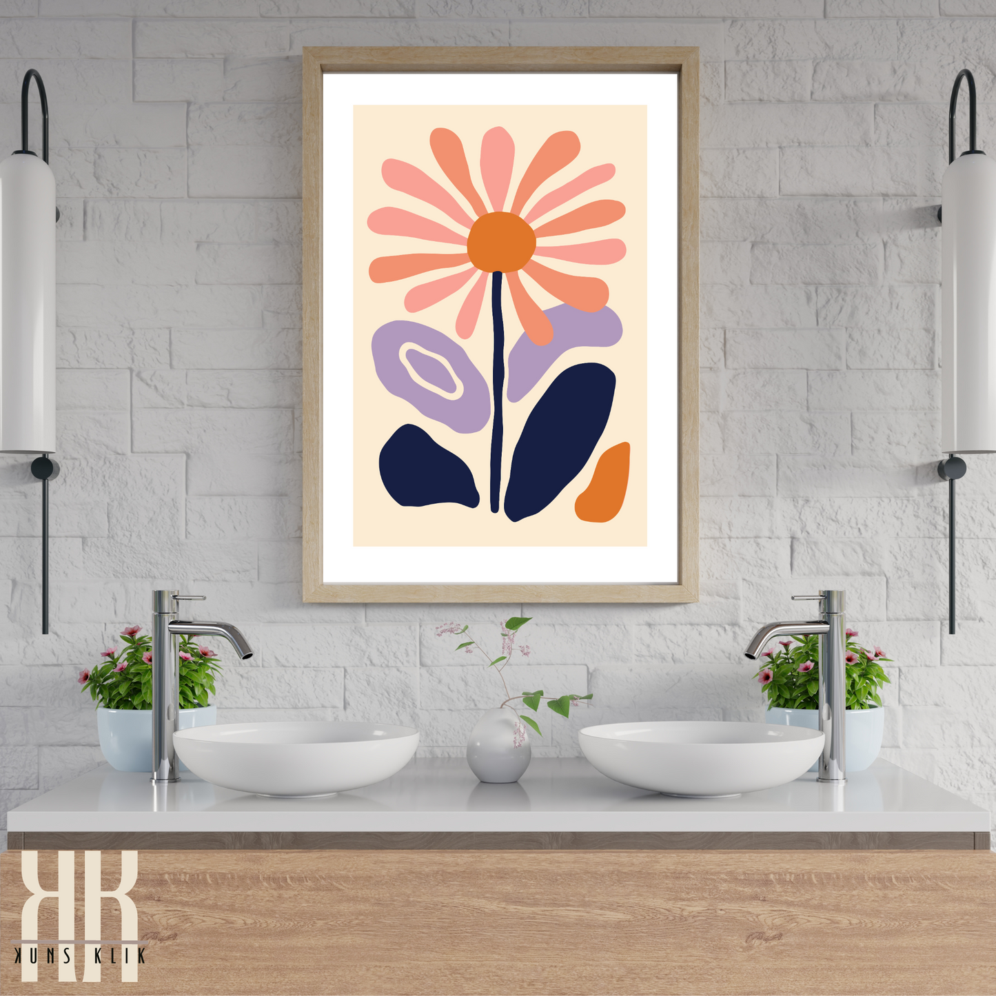 Contemporary Botanical Flat Floral Wall Art - 17