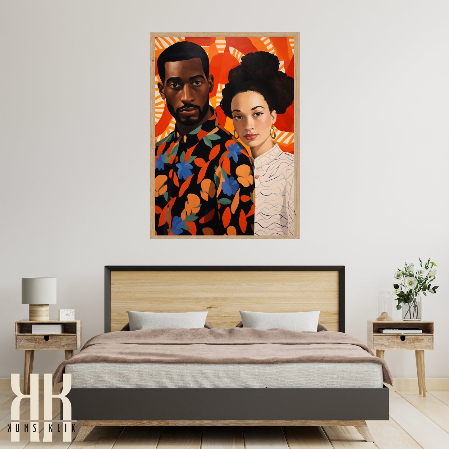 Culturally Inspired Bold Patterned Couple Portrait - 12