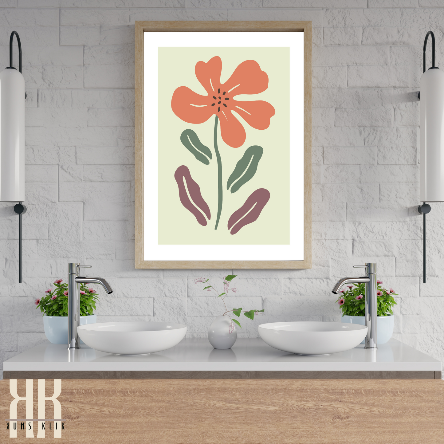 Contemporary Botanical Flat Floral Wall Art - 10