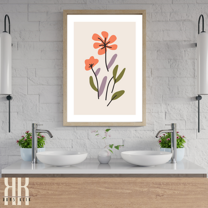 Contemporary Botanical Flat Floral Wall Art - 12