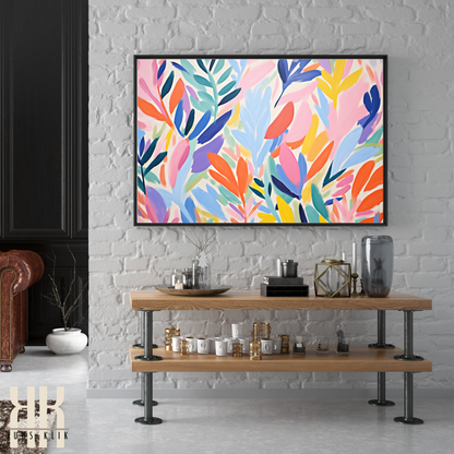 Colourful Leaf Broad Brush Stroke Matisse Pattern Print - 3