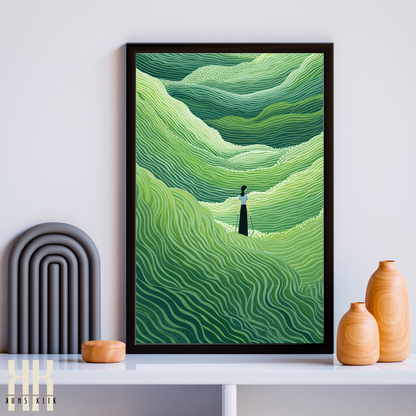 Flowing Green Fields Art Print