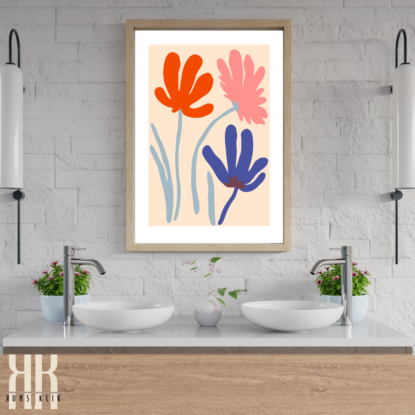 Contemporary Botanical Flat Floral Wall Art - 9