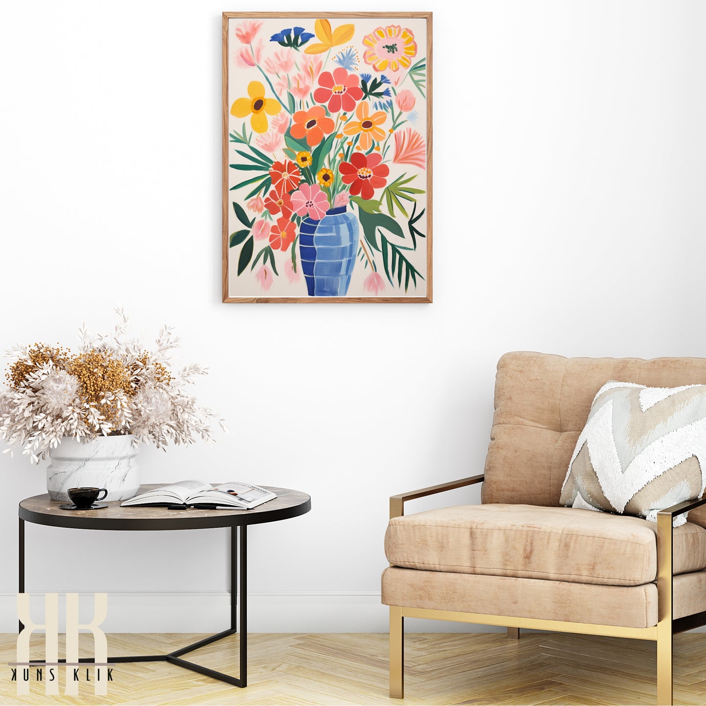 Vibrant Flower Bouquet Contemporary Wall Art - 7