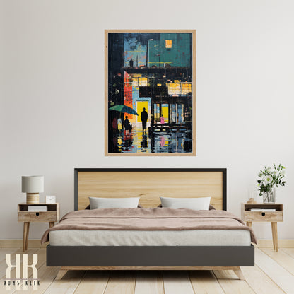 Romantic Couple Urban Cityscape Wall Art - 8